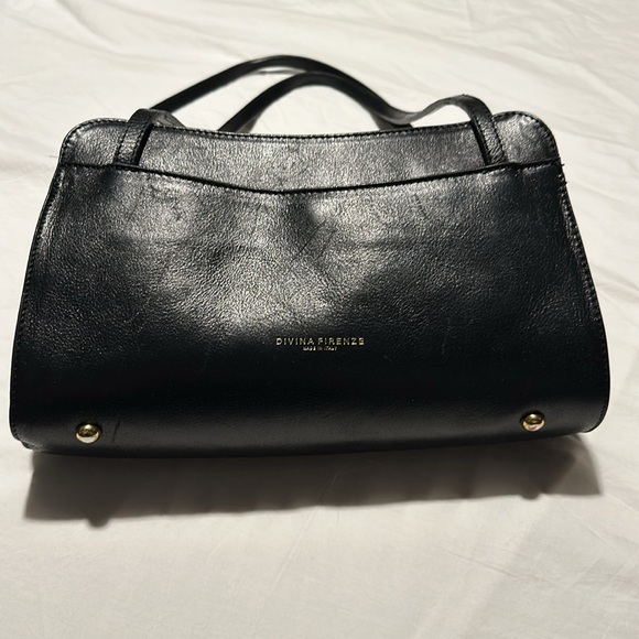 Divina Firenze Black Leather Satchel Bag EUC - Picture 8 of 17
